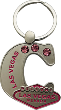 Las Vegas Pink Jeweled Initial Keychain