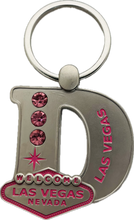 Las Vegas Pink Jeweled Initial Keychain