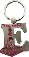 Las Vegas Pink Jeweled Initial Keychain