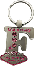 Las Vegas Pink Jeweled Initial Keychain