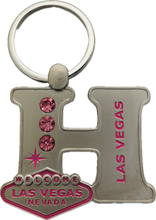 Las Vegas Pink Jeweled Initial Keychain