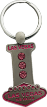 Las Vegas Pink Jeweled Initial Keychain