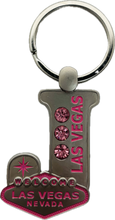 Las Vegas Pink Jeweled Initial Keychain