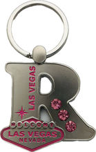 Las Vegas Pink Jeweled Initial Keychain