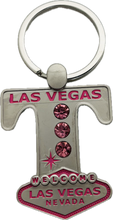 Las Vegas Pink Jeweled Initial Keychain