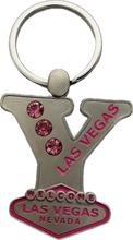 Las Vegas Pink Jeweled Initial Keychain