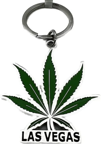 Las Vegas Marijuana Leaf Keychain