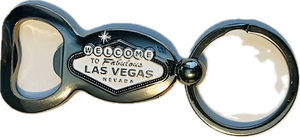 Las Vegas Sign & Bottle Opener Keychain - Gun Metal