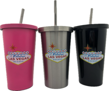 Las Vegas Metallic Tumbler w/ Straw