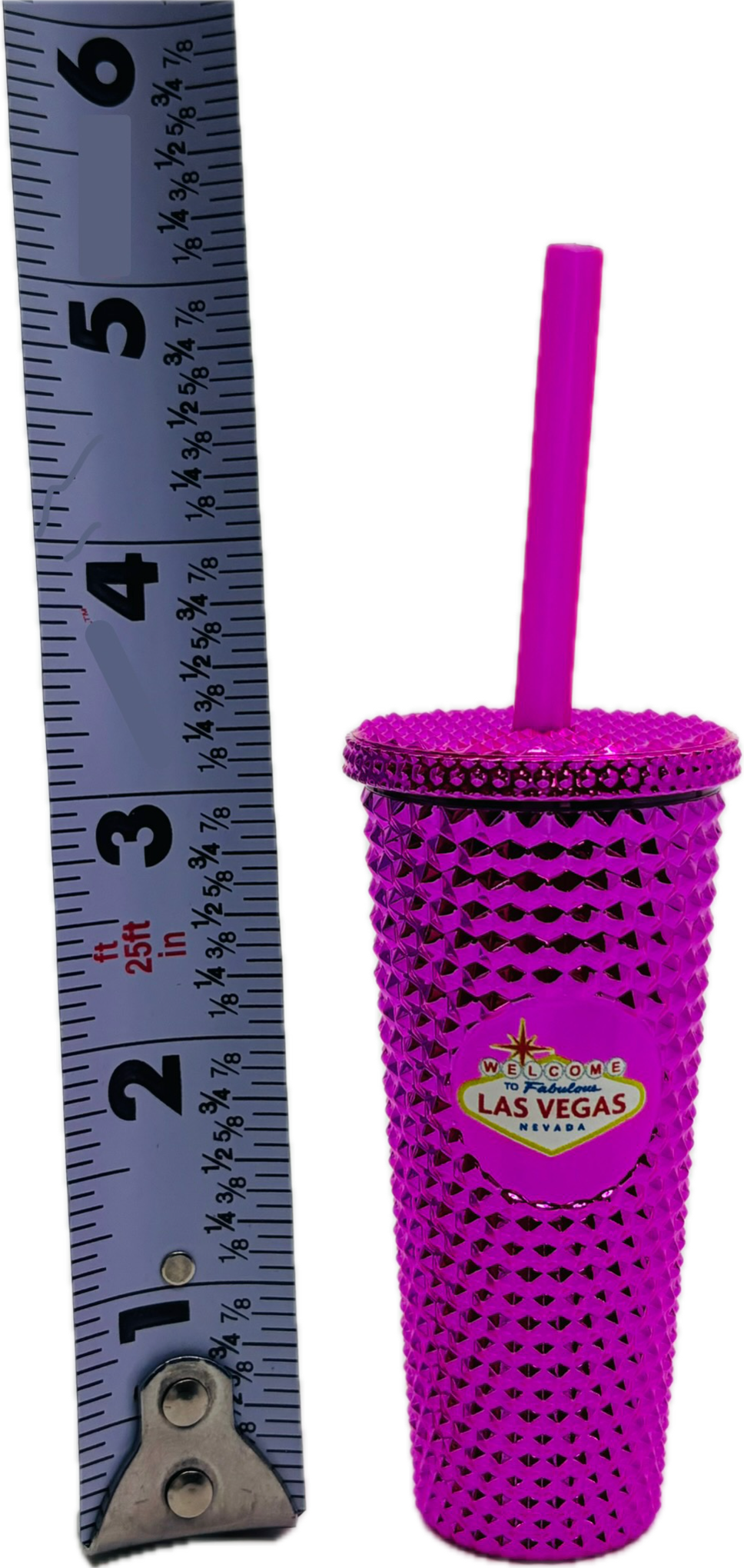Las Vegas Sign Grid Shot Glass Mini Tumblers w/ Straw