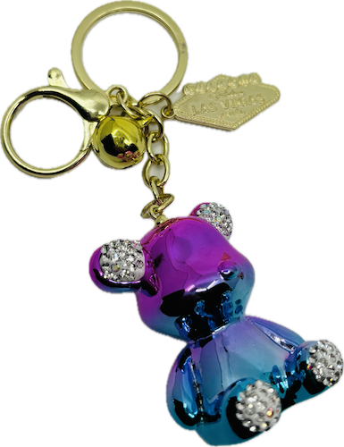 Las Vegas Multi-Color Teddy Bear Keychain