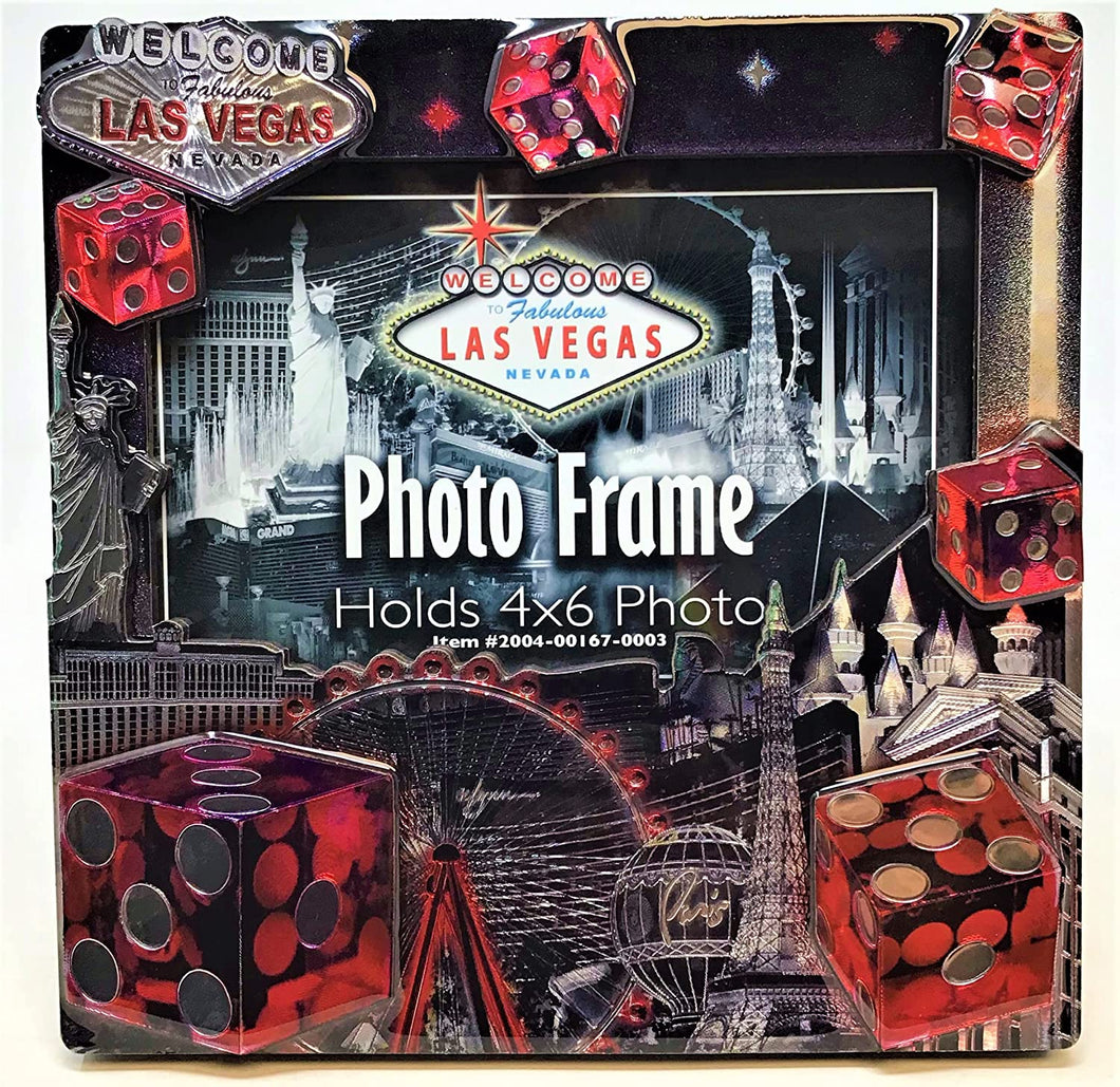 Las Vegas Red Rolling Dice Skyline 3D Picture Frame