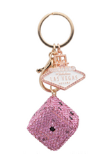 Las Vegas Bling Dice Charm Keychain