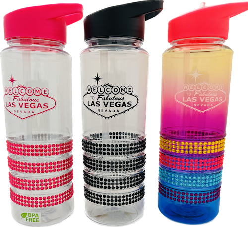 Las Vegas Rhinestone Water Bottle