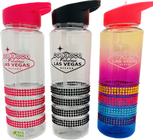 Las Vegas Rhinestone Water Bottle