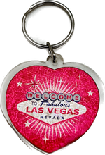 Las Vegas Heart Shaped Design Plastic Keychain