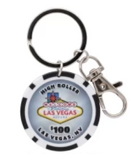 Las Vegas High Roller Poker Chip Keychain
