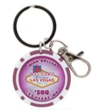 Las Vegas High Roller Poker Chip Keychain