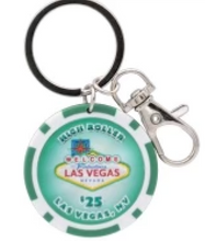 Las Vegas High Roller Poker Chip Keychain