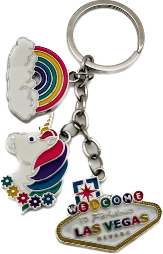 Las Vegas Rainbow Unicorn Vegas Sign Keychain