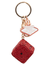 Las Vegas Bling Dice Charm Keychain