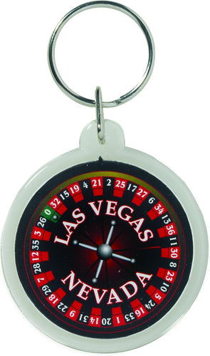 Las Vegas Roulette Wheel Plastic Keychain