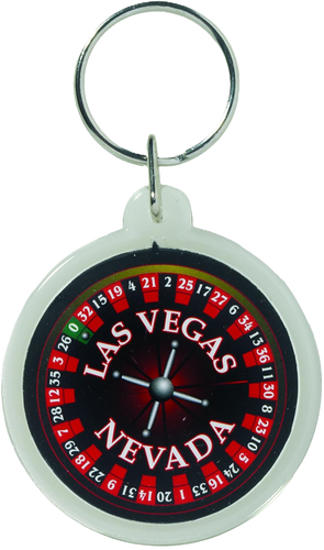 Las Vegas Roulette Wheel Plastic Keychain