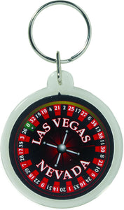 Las Vegas Roulette Wheel Plastic Keychain