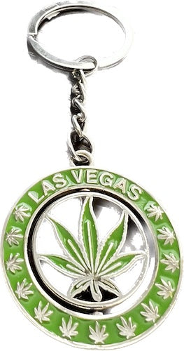 Las Vegas Spinning Cannabis Keychain