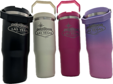 Las Vegas Engraved  Stainless Steel Tumbler W/ Handle
