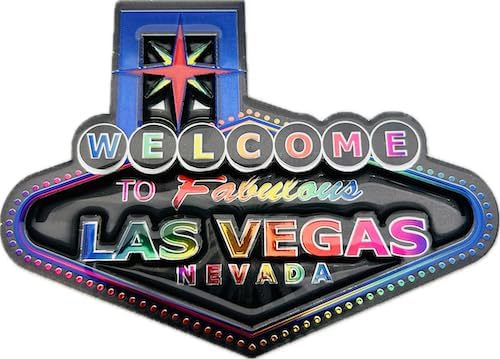 Welcome to Fabulous Las Vegas Sign Muti Foil 3D Magnet - Rainbow