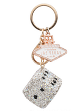 Las Vegas Bling Dice Charm Keychain