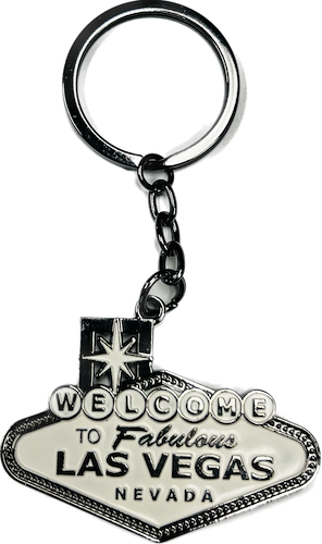 Welcome to Fabulous Las Vegas Sign Keychain- Gun Metal