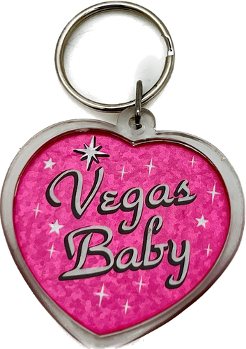 Las Vegas Heart Shaped  Vegas Baby Plastic Keychain