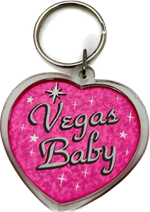 Las Vegas Heart Shaped  Vegas Baby Plastic Keychain