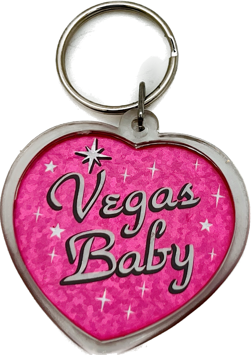 Las Vegas Heart Shaped  Vegas Baby Plastic Keychain