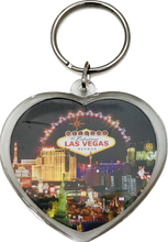 Las Vegas Heart Shaped Design Plastic Keychain