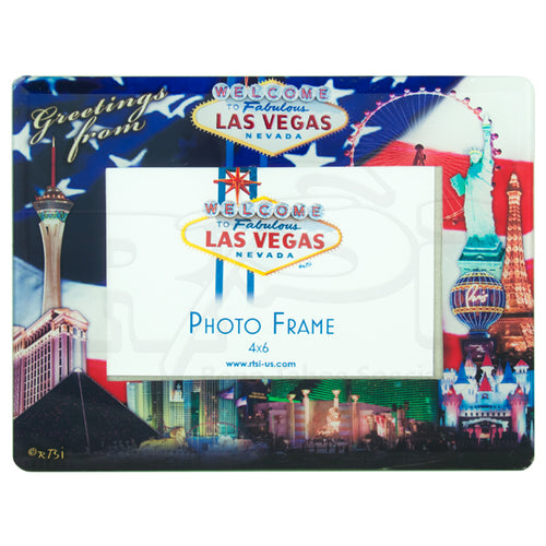 American Flag Las Vegas Strip Design Picture Frame