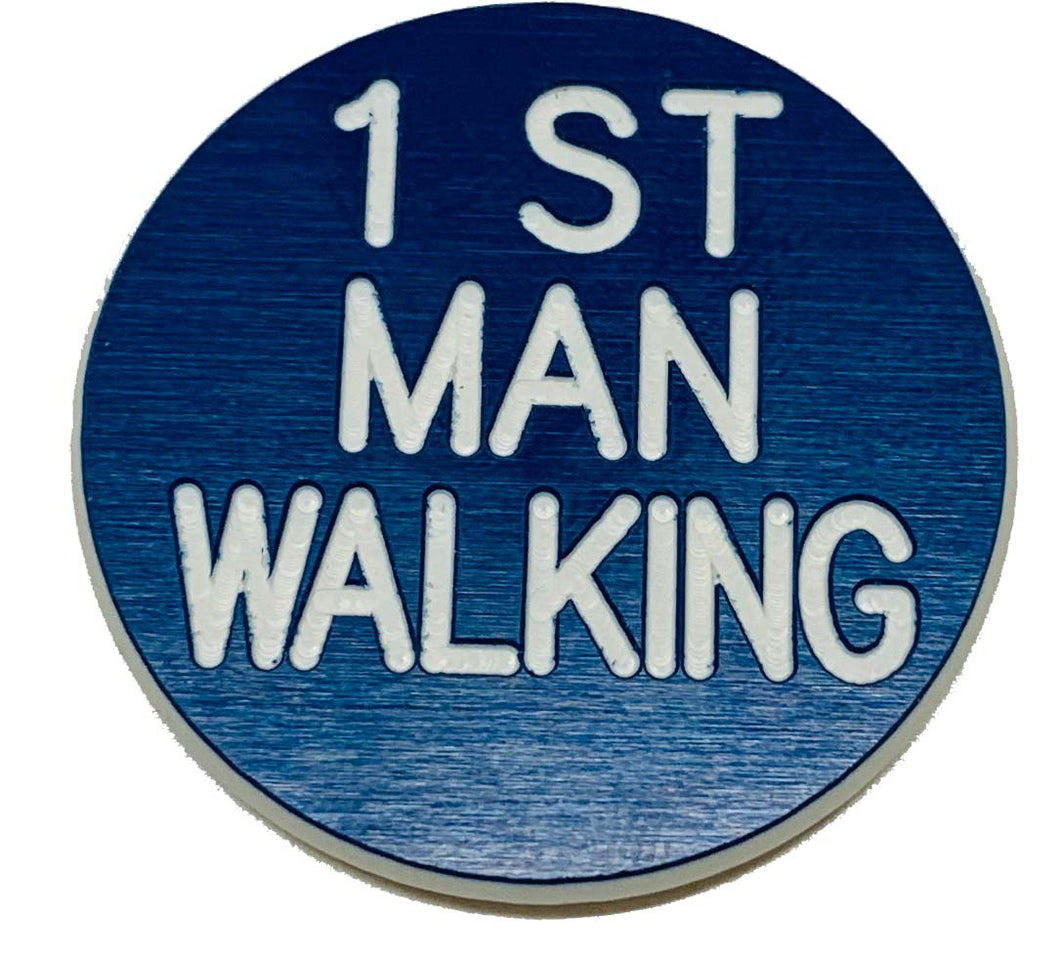 1st Man Walking Blue/White- 1.25 inch Lammer