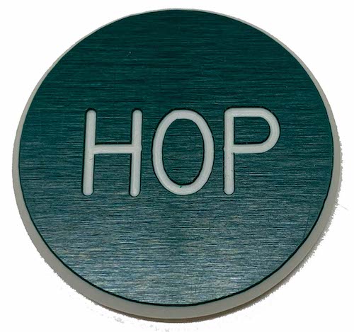Hop Green & White - 1.25 inch Lammer