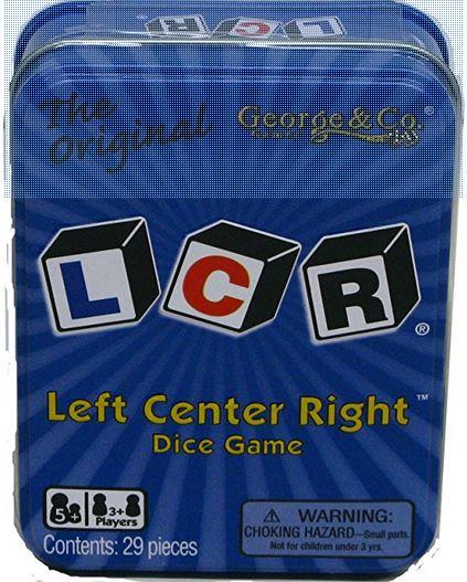 LCR - Left Center Right Dice Game - Blue Tin