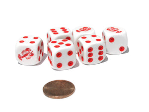 Red Lobster 16mm Dice (6 Dice Set)