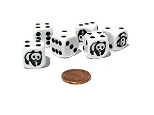 Panda 16mm Dice (Set of 6 Dice)