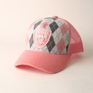 NFL-Oakland Raiders Pink Argyle Hat