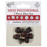 Mini Polyhedral Black & Red Dice Set