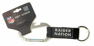Raiders Nation Carabiner Clip Bottle Opener Keychain