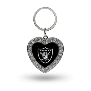NFL- Las Vegas Raiders Rhinestone Heart Keychain