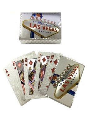 Las Vegas Welcome to Sign Silver Foil Playing Cards