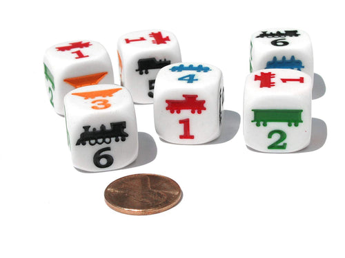 Train Dice 16mm (Set of 6 Dice)