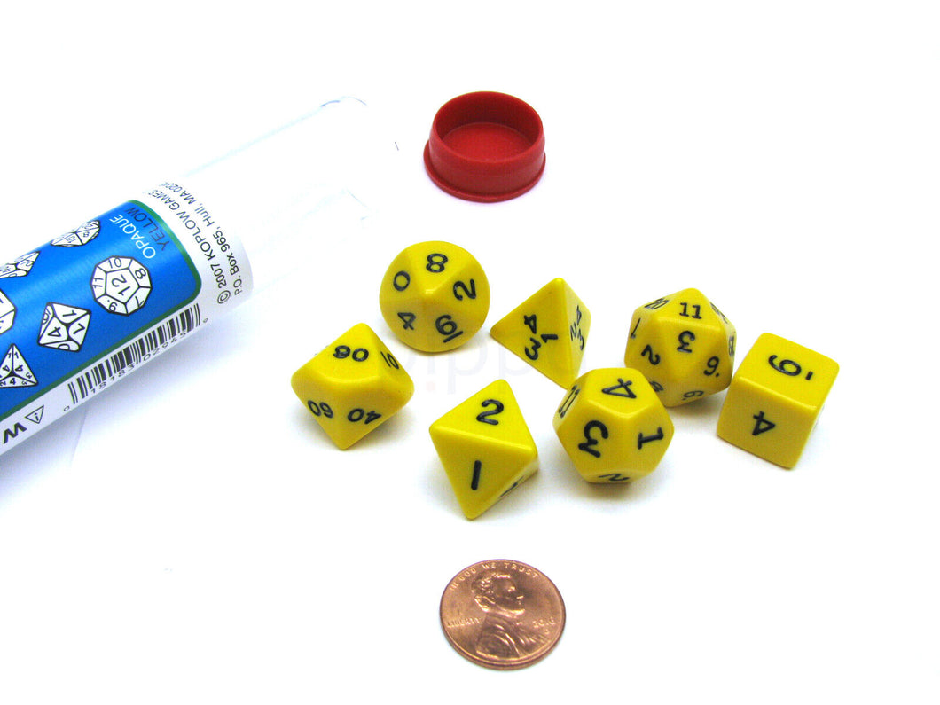 Yellow Polyhedral Dice Set